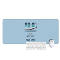 Thumbnail for McDonnell Douglas MD-90 - Original + Name - Desk Mat - Light Blue