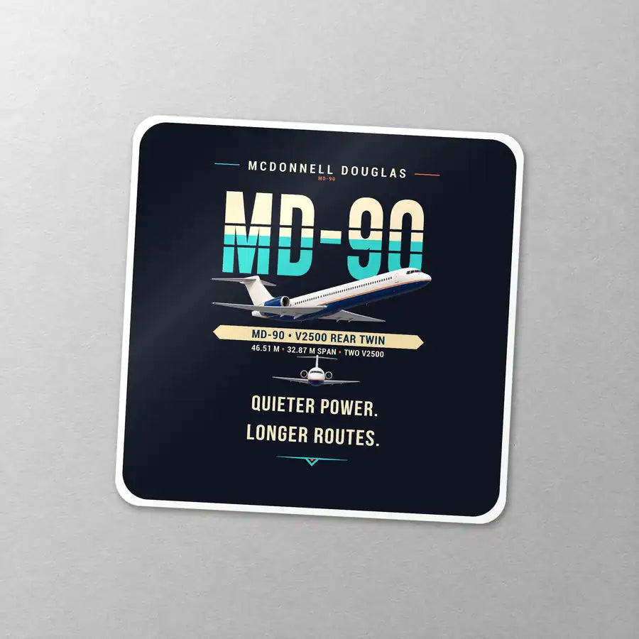 McDonnell Douglas MD-90 - Original - Square Sticker - Close-up