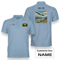 Thumbnail for McDonnell Douglas MD-90 - Poster - Double-Side Polo - Light Blue + Name