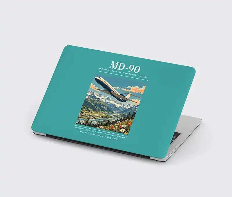 McDonnell Douglas MD-90 - Poster - MacBook Case - Turquoise
