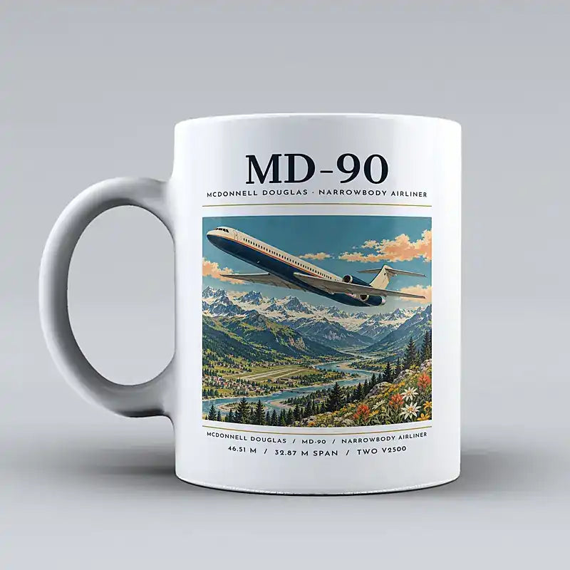 McDonnell Douglas MD-90 - Poster - Mug - White