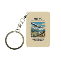 Thumbnail for McDonnell Douglas MD-90 - Poster + Name - Key Chain - Beige