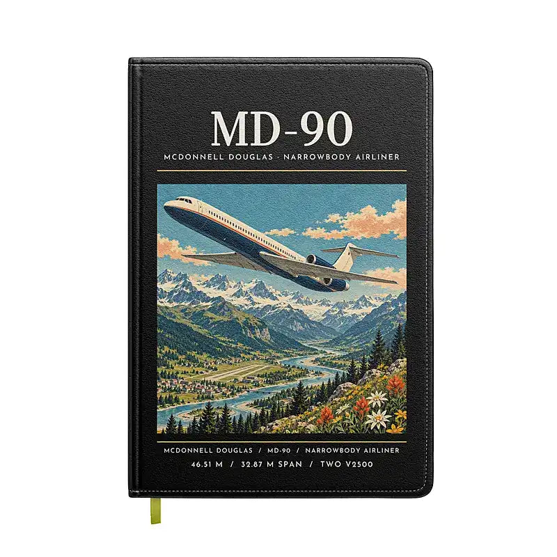 McDonnell Douglas MD-90 - Poster - Notebook - Black