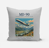 Thumbnail for McDonnell Douglas MD-90 - Poster - Pillow - Light Gray