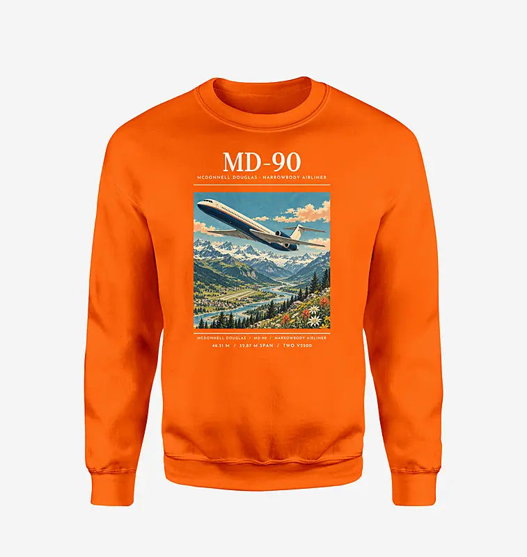 McDonnell Douglas MD-90 - Poster - Sweatshirt - Orange