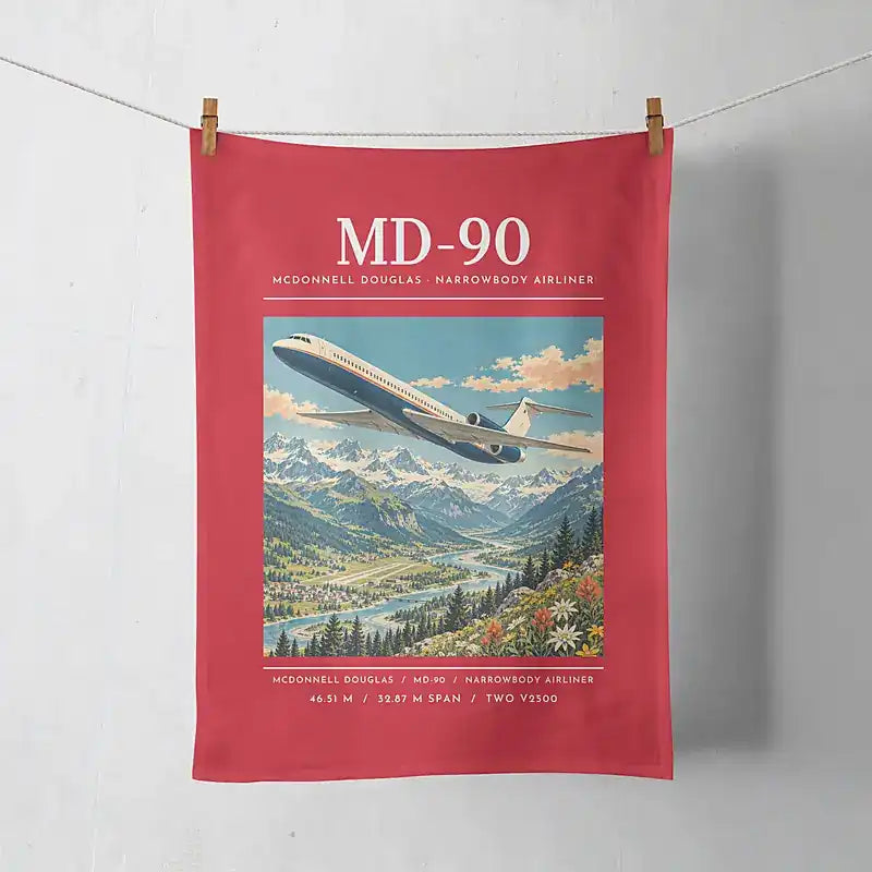 McDonnell Douglas MD-90 - Poster - Towel - Red