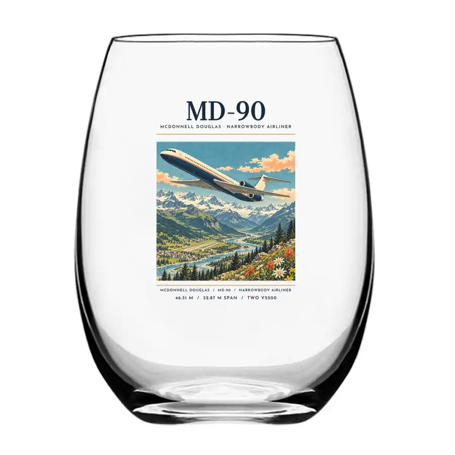 McDonnell Douglas MD-90 - Poster - Water & Drink Glass