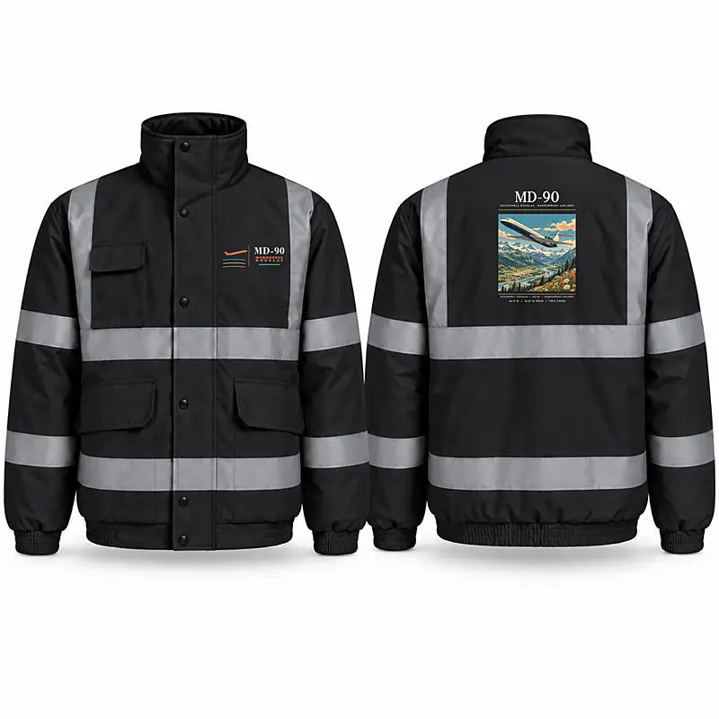 McDonnell Douglas MD-90 Reflective Winter Jackets - Poster - Black