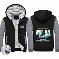 Thumbnail for McDonnell Douglas MD-90 Zipped Sweatshirts - Cartoon - Black & Gray