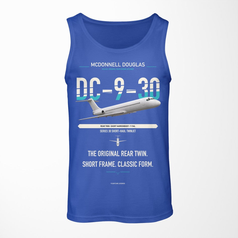 McDonnell Douglas DC-9-30 design on blue tank top