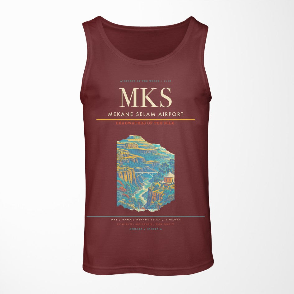 Mekane Selam Airport MKS Tank Top - Dark Red