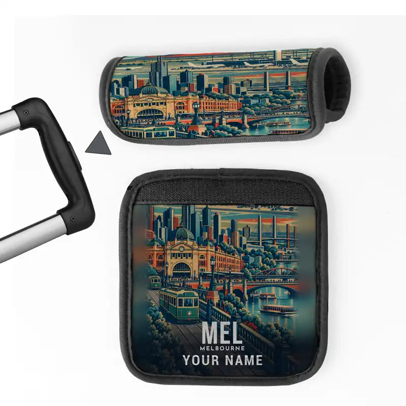 Melbourne Airport (MEL) Luggage Handle Covers - 3D Full Print + Name