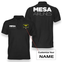 Thumbnail for Mesa Airlines logo on black + name double side polo t shirt