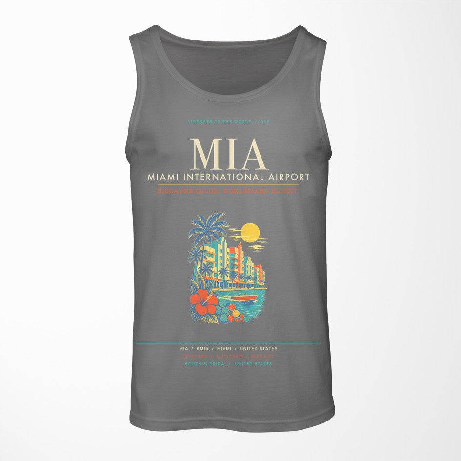 Miami International Airport MIA Tank Top - Gray