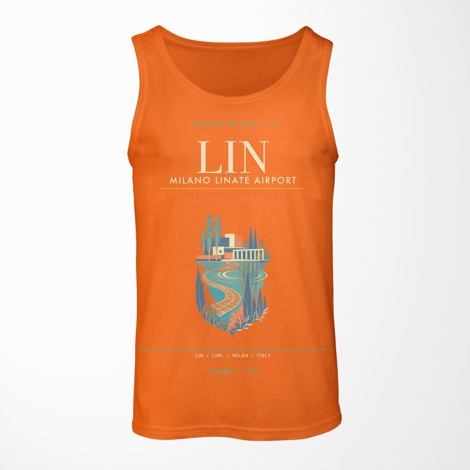 Milano Linate Airport LIN Tank Top - Orange