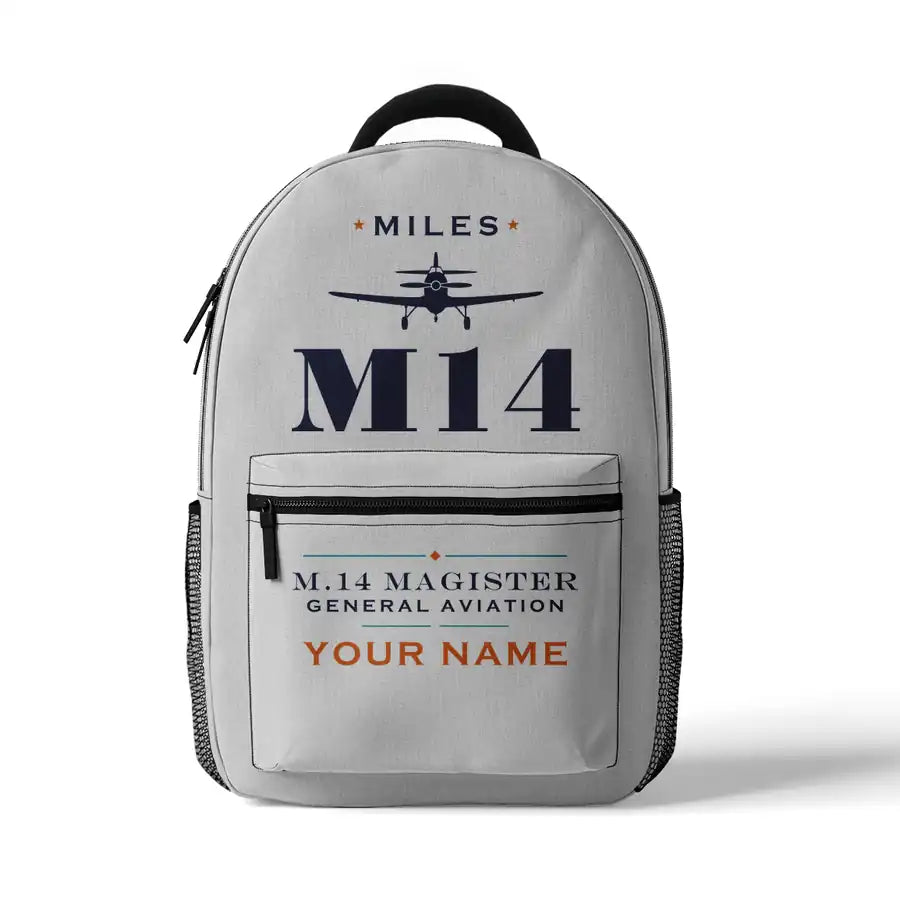 Miles M.14 Magister - 3D Backpack - Heritage + Name - White