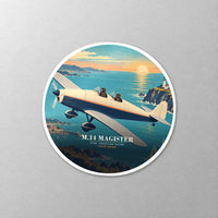 Thumbnail for Miles M.14 Magister - 3D + Name - Circle Sticker - Close-up