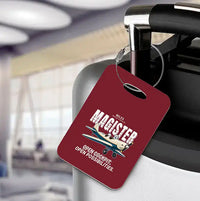 Thumbnail for Miles M.14 Magister - Cartoon - Luggage Tag - Dark Red
