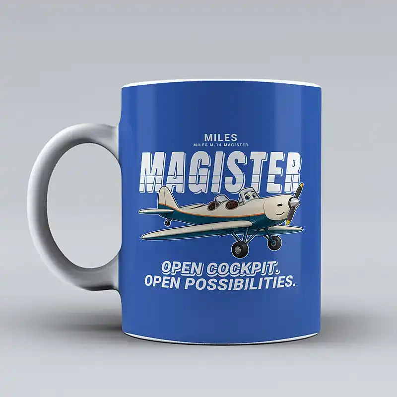 Miles M.14 Magister - Cartoon - Mug - Blue