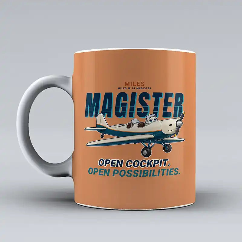 Miles M.14 Magister - Cartoon - Mug - Orange