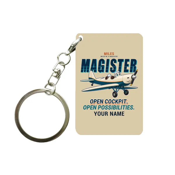Miles M.14 Magister - Cartoon + Name - Key Chain - Beige
