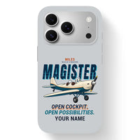 Thumbnail for Miles M.14 Magister - Cartoon + Name - MagSafe iPhone 17 Pro - Light Gray