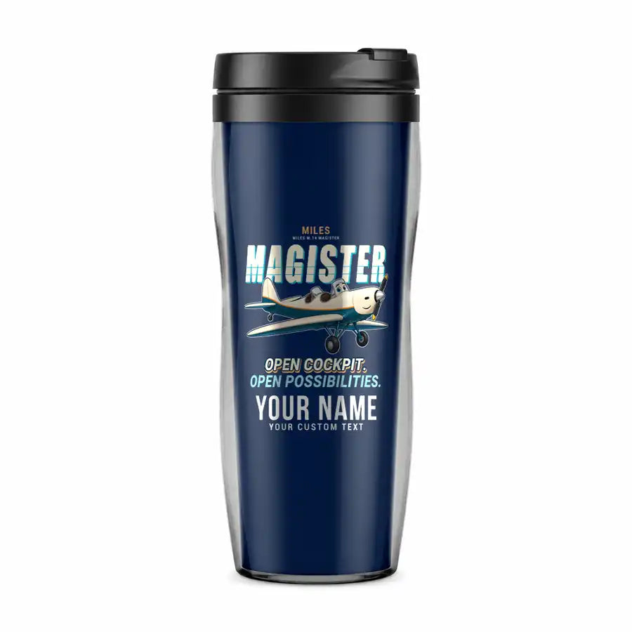 Miles M.14 Magister - Cartoon + Name - Plastic (No Holder) - Dark Blue