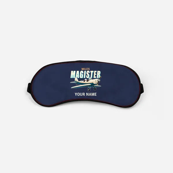 Miles M.14 Magister - Cartoon + Name - Sleep Mask - Navy Blue