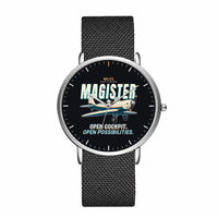 Thumbnail for Miles M.14 Magister - Cartoon - Slim Mesh - Silver and Black Stainless Steel Strap