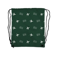 Thumbnail for Miles M.14 Magister - Drawstring Bag - 3D Pattern - Dark Green