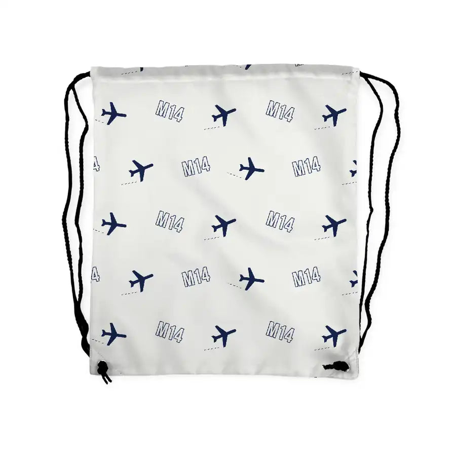 Miles M.14 Magister - Drawstring Bag - 3D Pattern - White