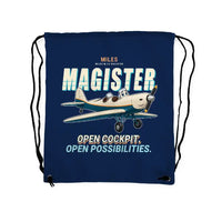 Thumbnail for Miles M.14 Magister - Drawstring Bag - Cartoon - Dark Blue
