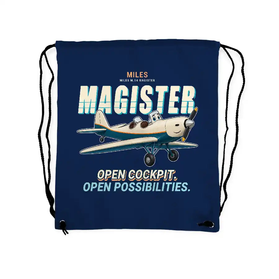 Miles M.14 Magister - Drawstring Bag - Cartoon - Dark Blue
