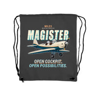 Thumbnail for Miles M.14 Magister - Drawstring Bag - Cartoon - Gray