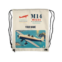 Thumbnail for Miles M.14 Magister - Drawstring Bag - Classic + Name - Beige