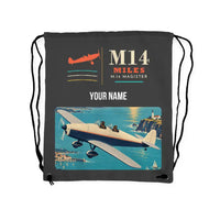 Thumbnail for Miles M.14 Magister - Drawstring Bag - Classic + Name - Gray