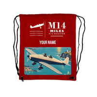 Thumbnail for Miles M.14 Magister - Drawstring Bag - Classic + Name - Red
