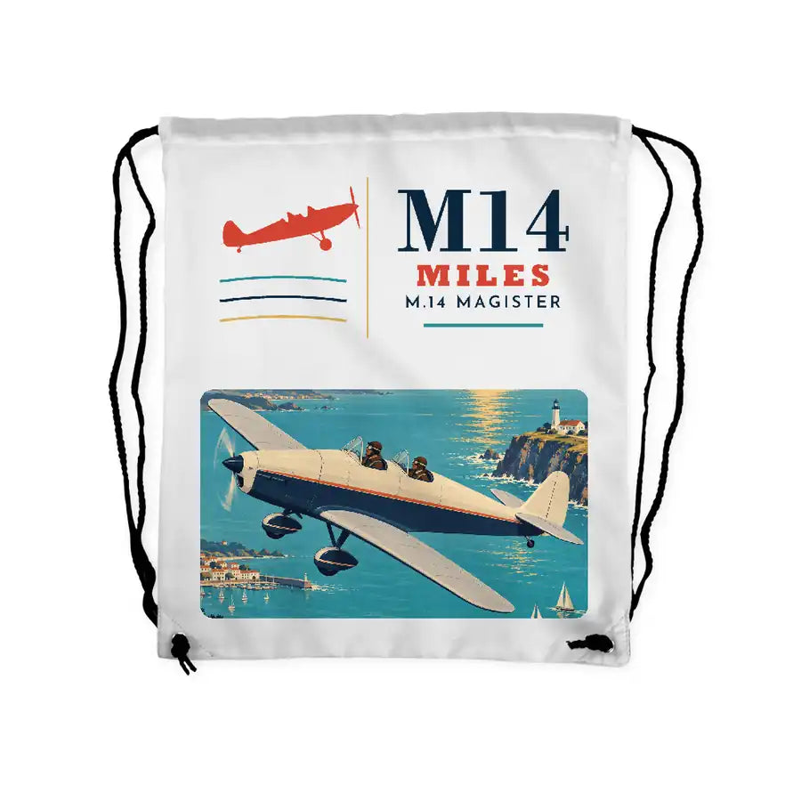 Miles M.14 Magister - Drawstring Bag - Classic - White
