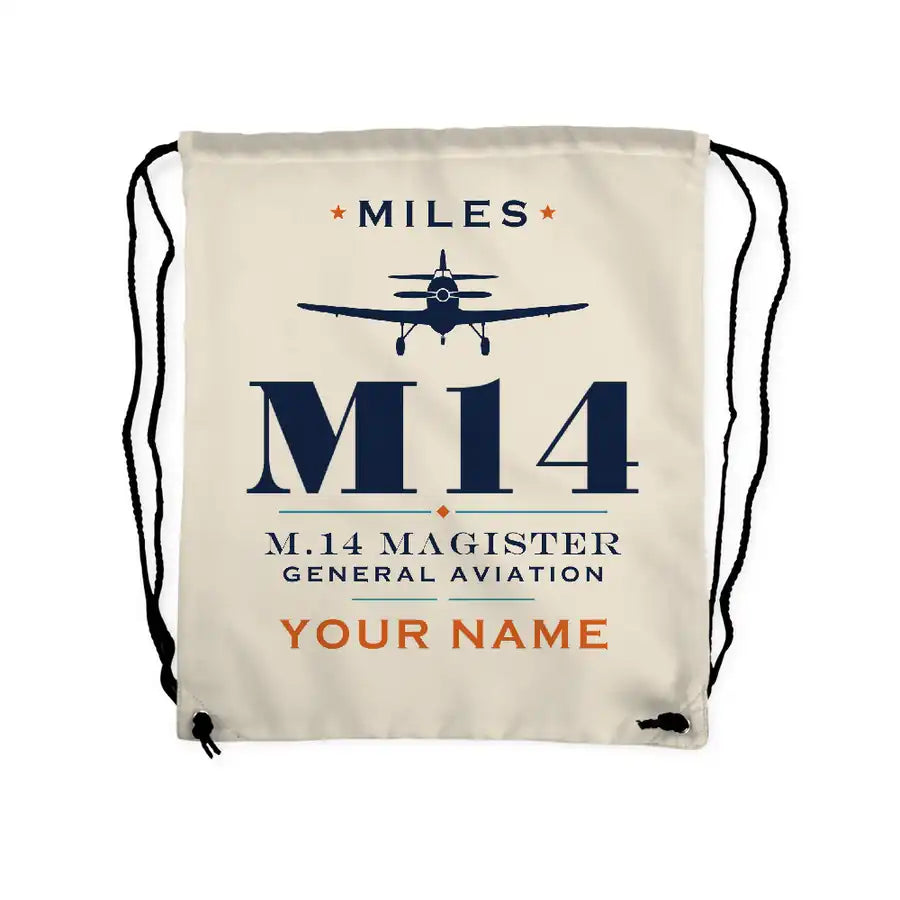 Miles M.14 Magister - Drawstring Bag - Heritage + Name - Beige