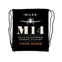 Thumbnail for Miles M.14 Magister - Drawstring Bag - Heritage + Name - Black