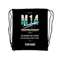 Thumbnail for Miles M.14 Magister - Drawstring Bag - Original + Name - Black
