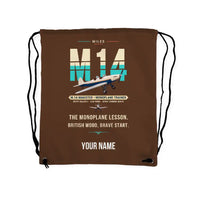 Thumbnail for Miles M.14 Magister - Drawstring Bag - Original + Name - Brown