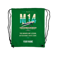 Thumbnail for Miles M.14 Magister - Drawstring Bag - Original + Name - Green
