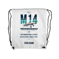 Thumbnail for Miles M.14 Magister - Drawstring Bag - Original + Name - White
