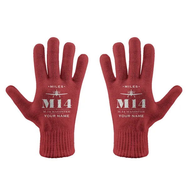 Miles M.14 Magister - Gloves - Full - Heritage + Name - Red