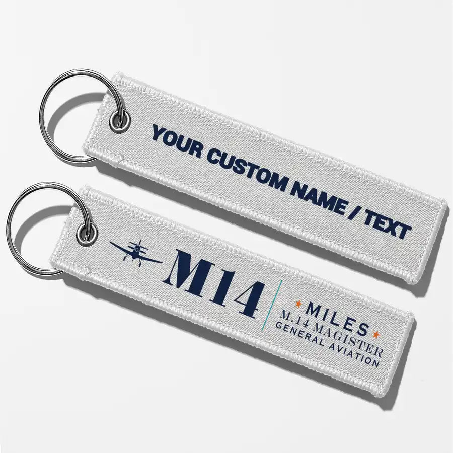 Miles M.14 Magister Aviator Key Chains - White - Heritage - Personalized