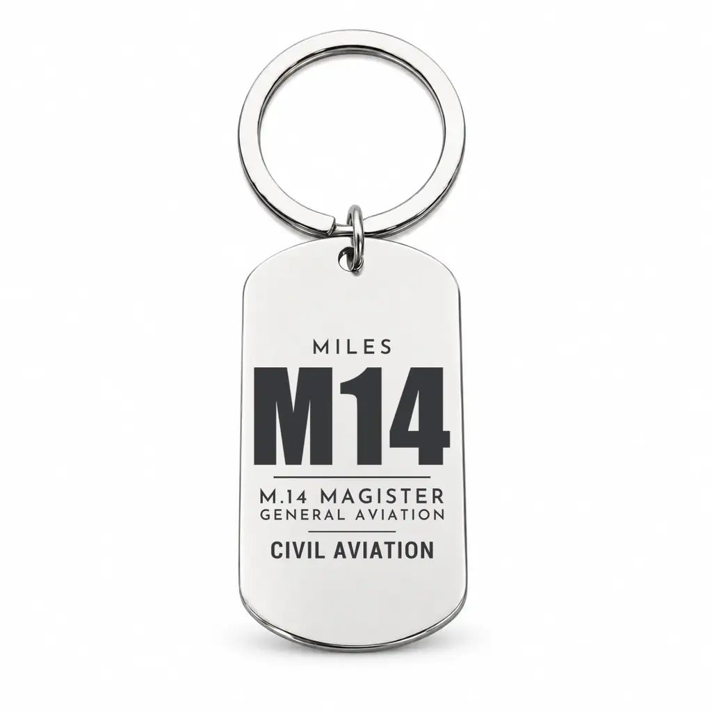 Miles M.14 Magister - Key Chain - Tag - Silver