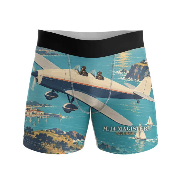 Miles M.14 Magister - Men Boxers - 3D + Name - Full Print