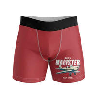 Thumbnail for Miles M.14 Magister - Men Boxers - Cartoon + Name - Red