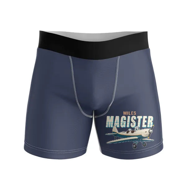 Miles M.14 Magister - Men Boxers - Cartoon - Navy Blue